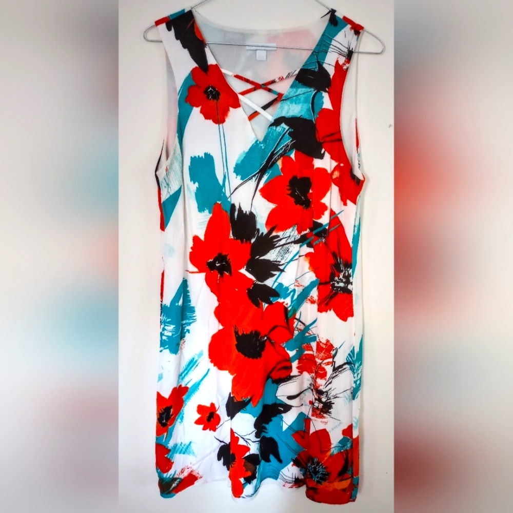 SUMMER DRESS, COLORFUL FLOWERY, SIZE M, BY NEW YORK & COMPANY